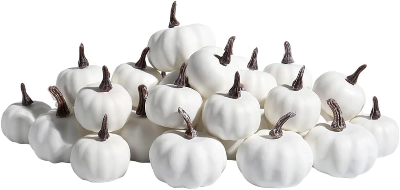 30pcs Assorted Small Artificial Foam Pumpkins Decor Great for Vase Filler Table Display